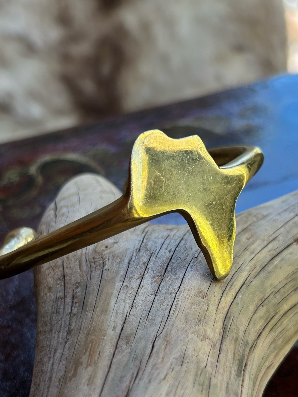 Brass Cuff Bracelet - Silhouette Africa Continent